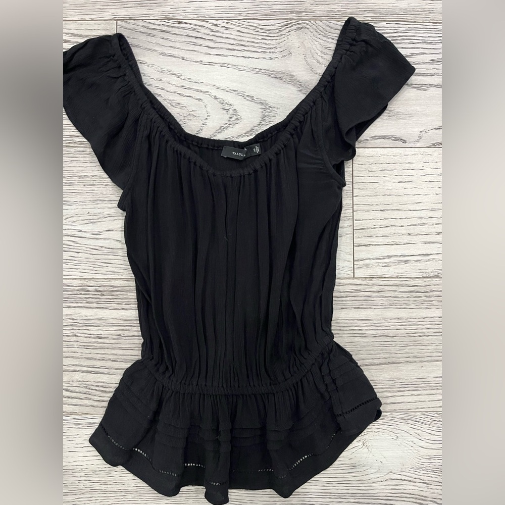 Talula Black Ruffled Blouse